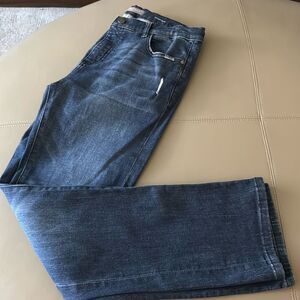 DL 1961 Boys Brady Slim Ultimate Straight Leg Jeans in Dark Nebulous Distressed.